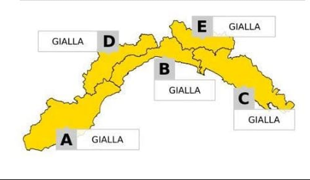 Genova.- Giovedi 4 Aprile. ALLERTA GIALLA idrogeologica per temporali dalle ore 00,00 alle&nbsp;14,59