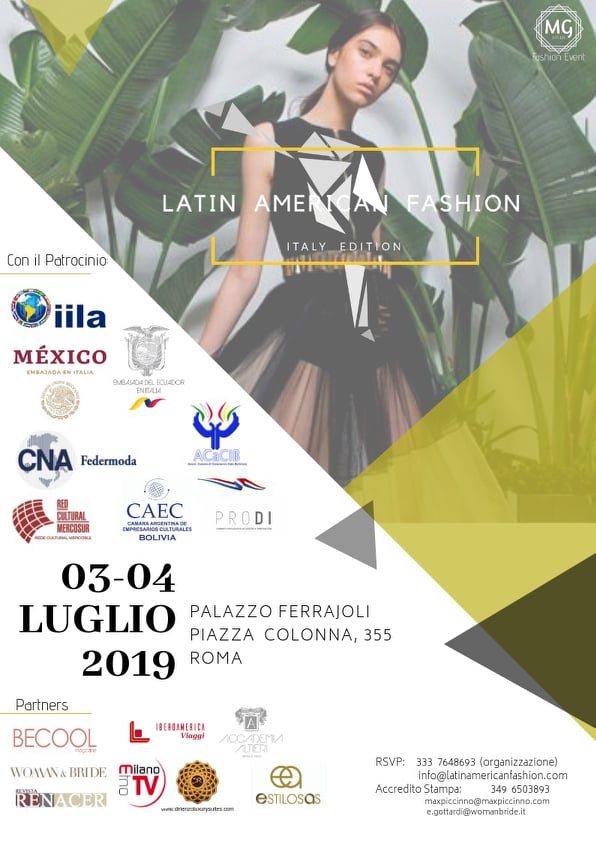 Roma.- Il 3 e 4 Luglio sbarca l’alta Moda&nbsp;Latinoamericana