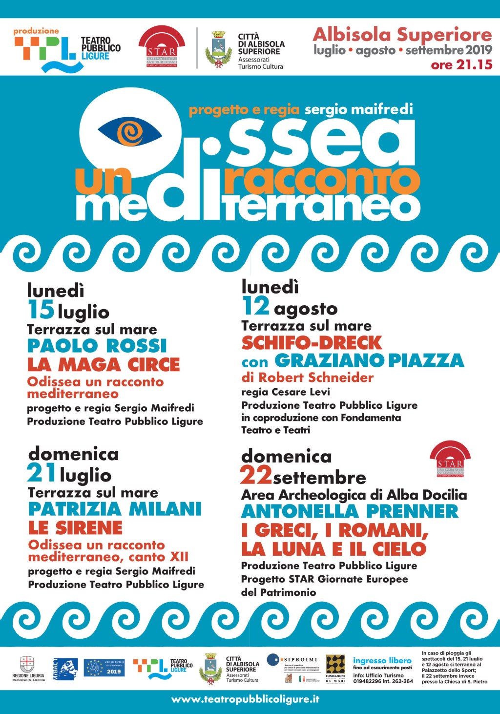 Albisola.- Lunedí 12 Luglio. Odissea un racconto&nbsp;Mediterraneo