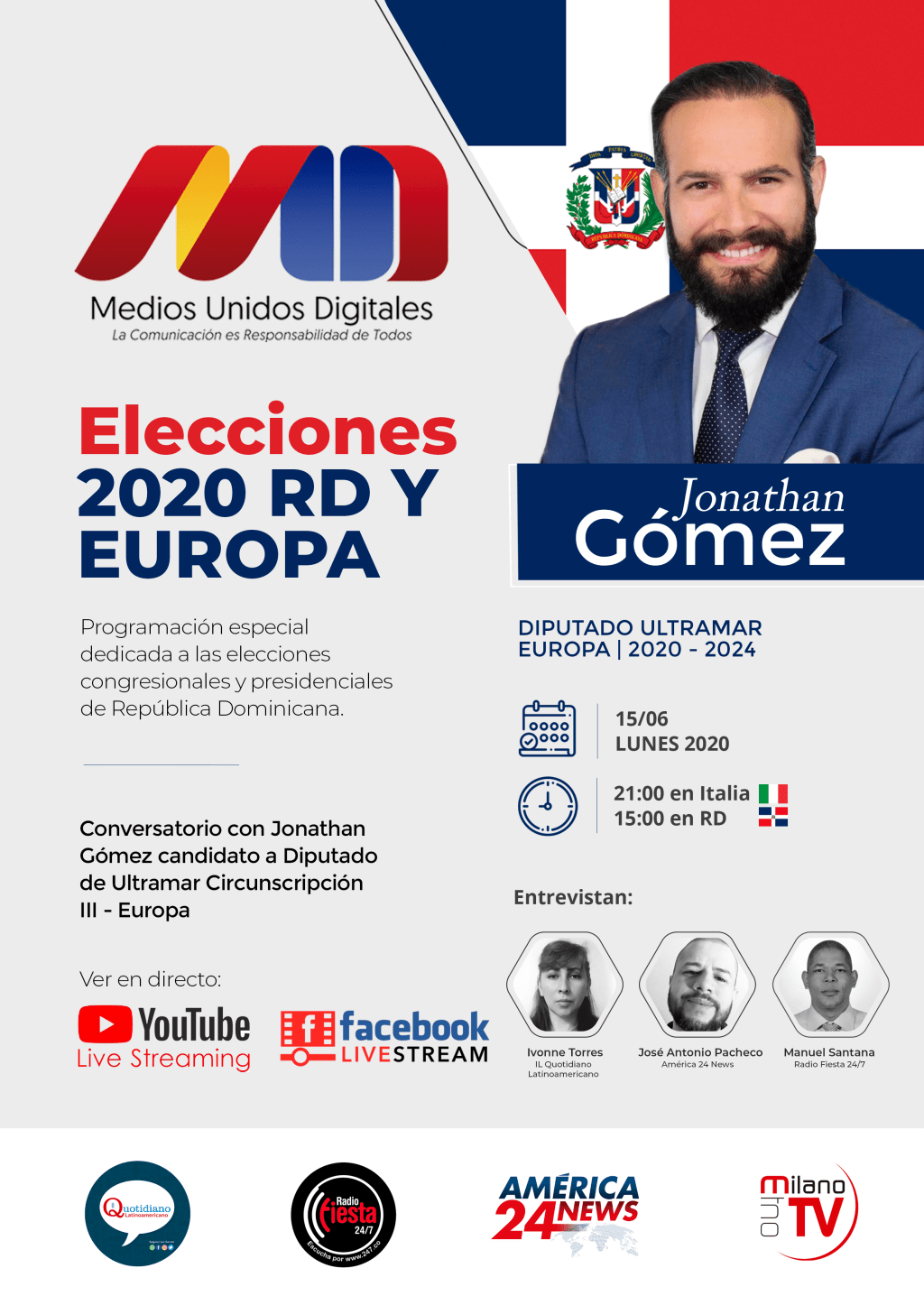 Especial.- República Dominicana 2020 conoce a Jonathan Gómez, candidato a Diputado de&nbsp;Ultramar.