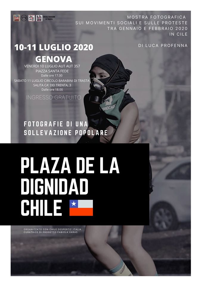 La Mostra Fotografica sul Cile “Plaza de la dignidad” sbarca in&nbsp;Liguria.