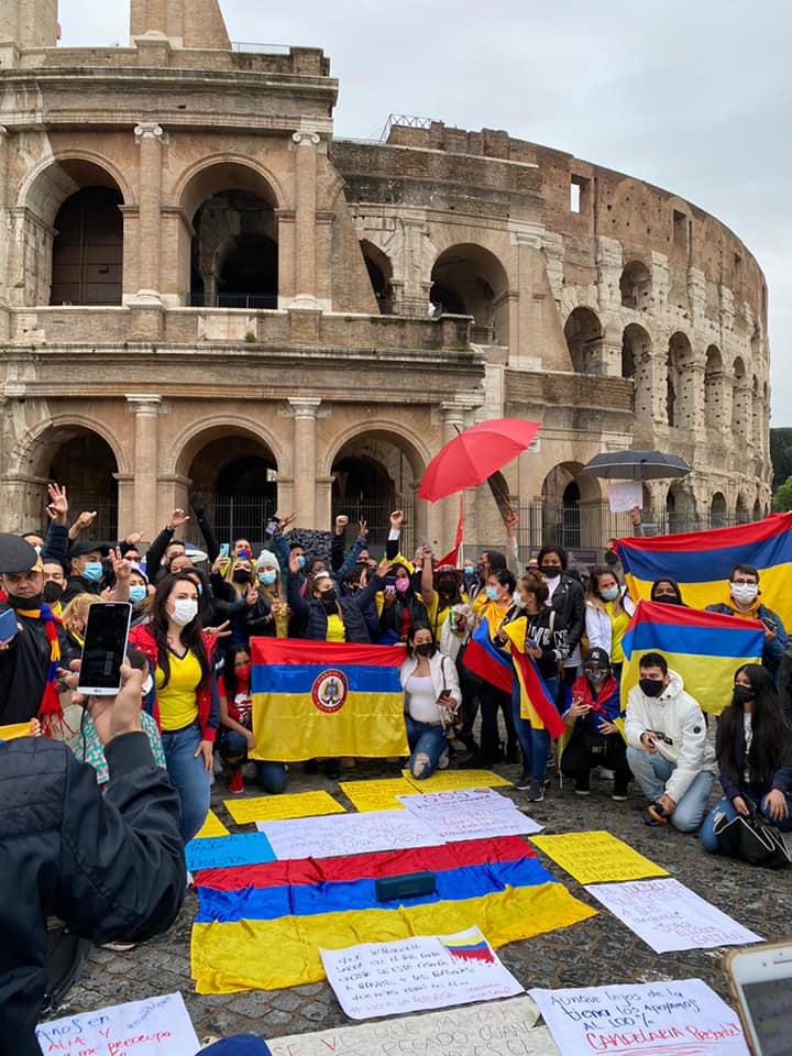 Roma.- Colombianos en Italia, se unen a las protestas desde el&nbsp;exterior.