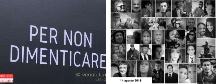 Génova.- Puente Morandi a tres años del derrumbe nuestra ciudad recuerda las 43&nbsp;víctimas.