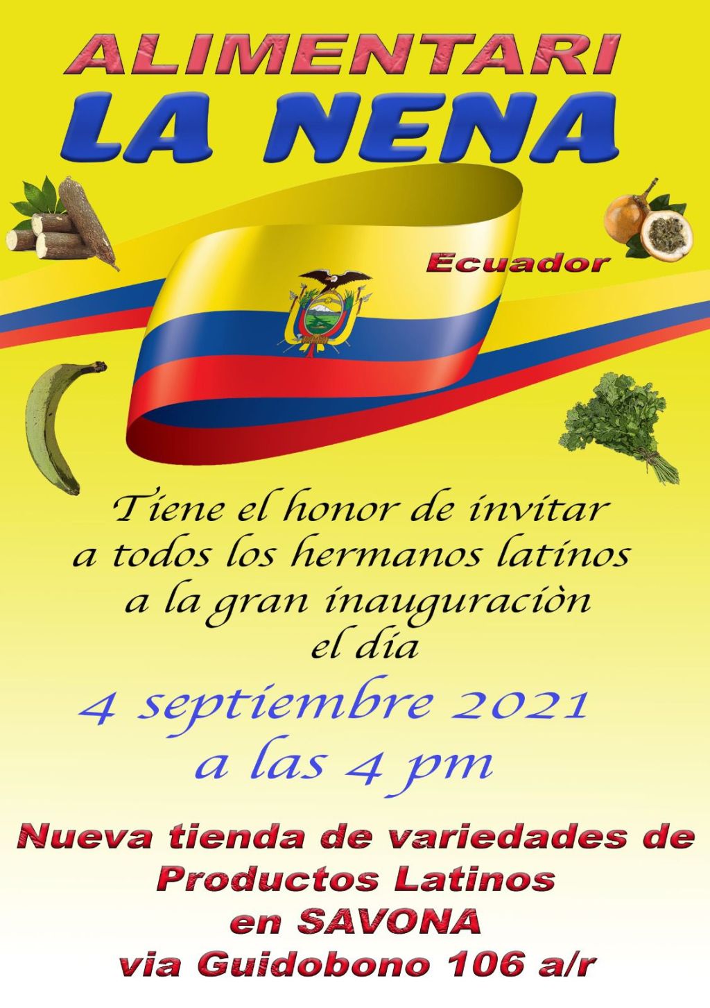 Savona.- Sábado 4 de Septiembre Gran Inaguración del ‘Alimentari La&nbsp;Nena’