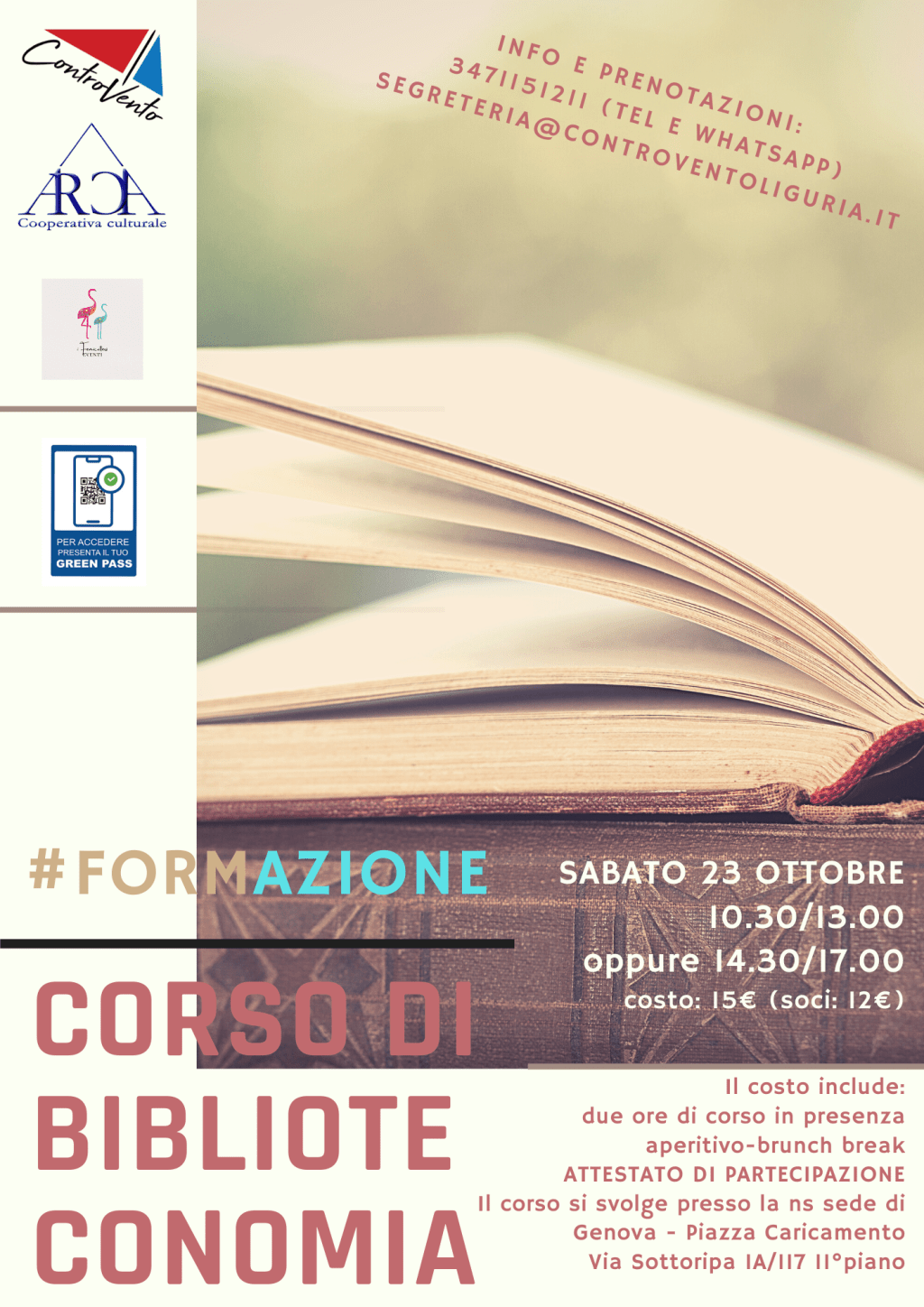Sabato 23 Ottobre,- Corso di&nbsp;Biblioteconomia