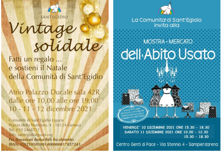 Sant’Egidio invita.- A la Tienda ‘Vintage Solidaria’ para Navidad este fin de semana en el Ducal y&nbsp;Sampierdarena
