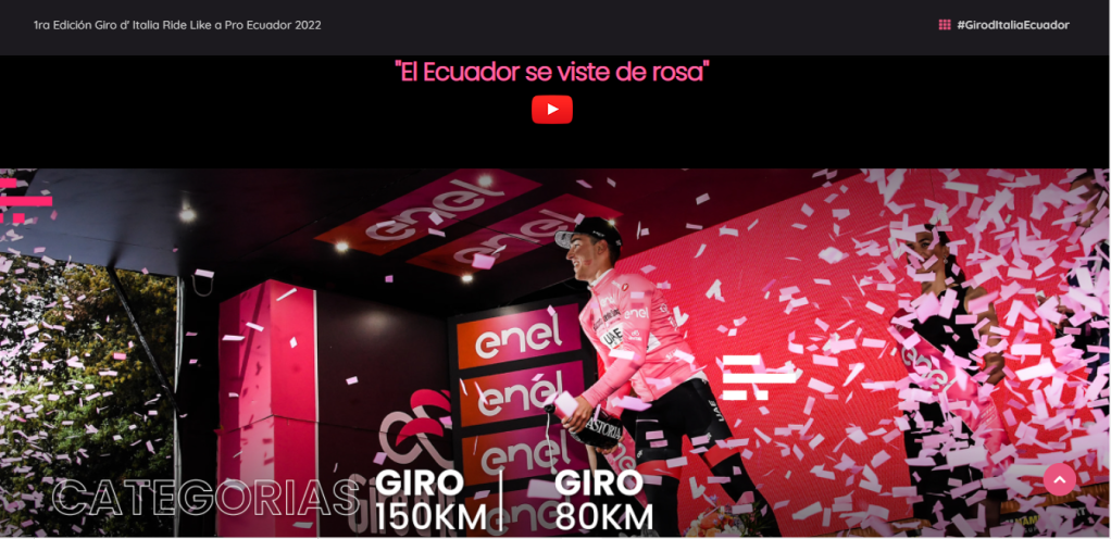 La Capitale della Repubblica Dell’Ecuador, si veste di rosa con l’arrivo del ‘Giro d’Italia Ride Like a&nbsp;Pro’