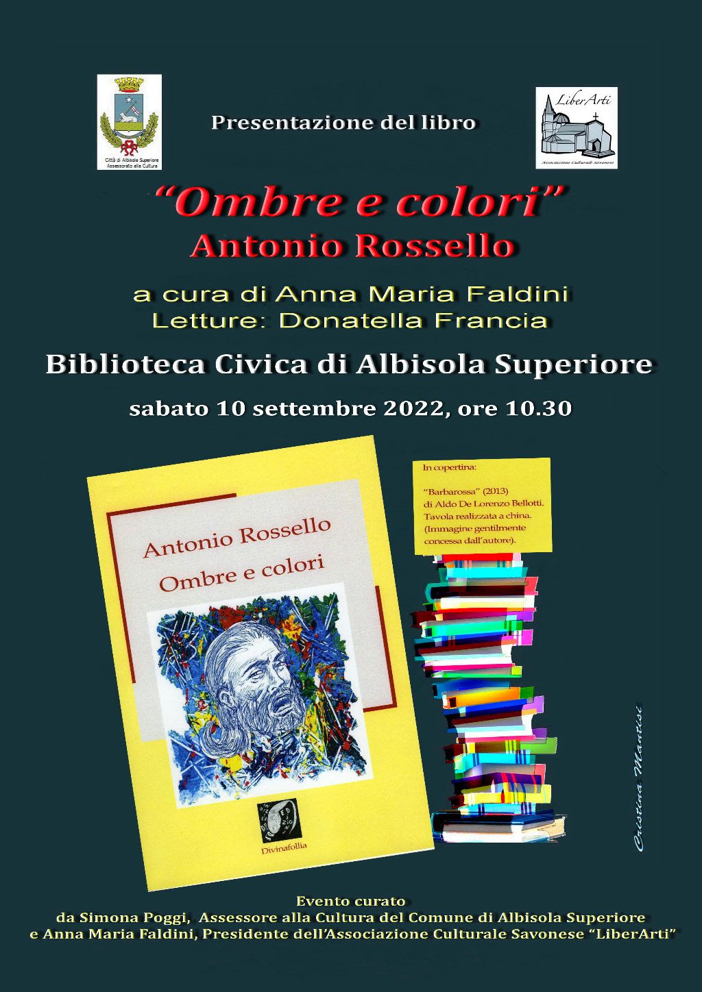 Sabato 10.- Presentazione del libro Ombre e Colori, volume di Antonio&nbsp;Rossello.