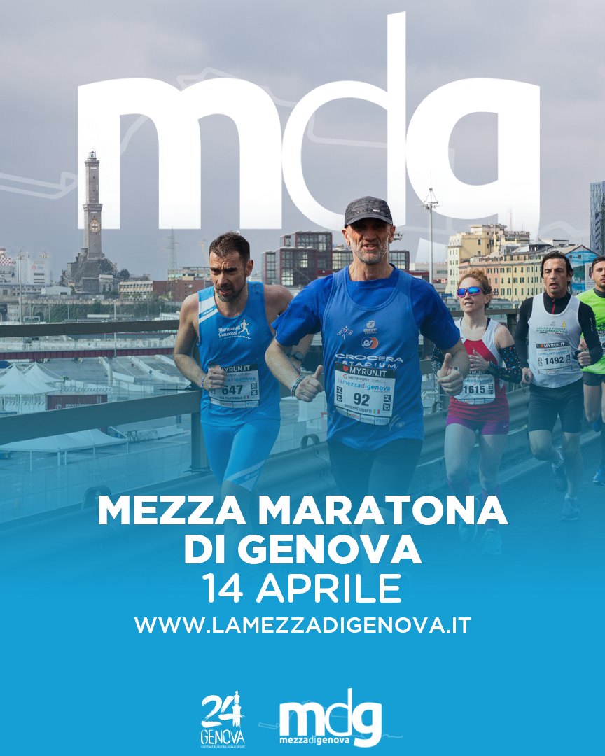 Mezza maratona di Genova. Domenica 14 aprile, percorso mozzafiato con partenza e arrivo al porto&nbsp;antico.