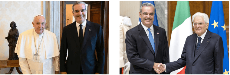 Italia.- Luis Rodolfo Abinader Corona, encuentra al Papa Francisco y al Presidente Sergio&nbsp;Mattarella.