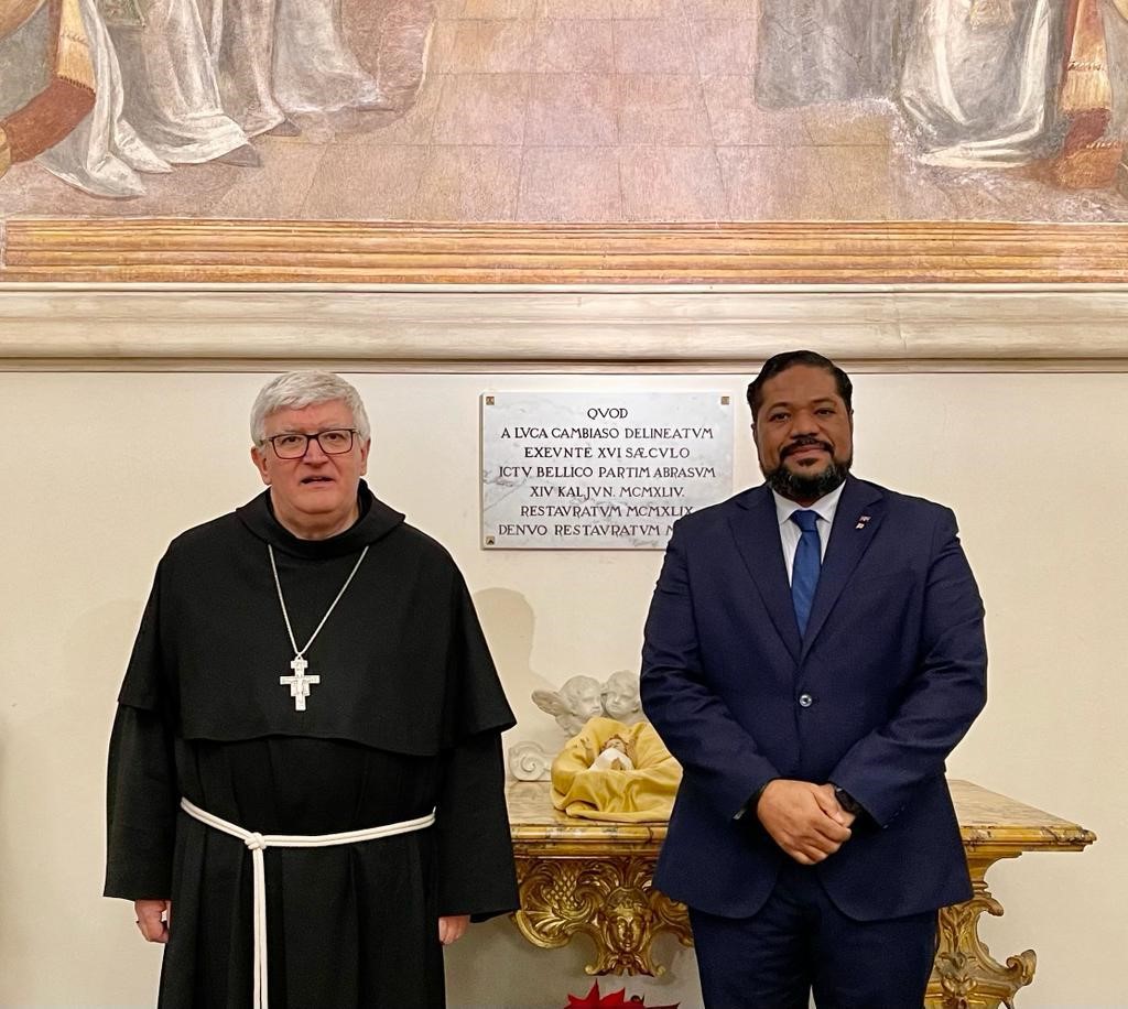Encuentro con el Arzobispo de Génova Marco Tasca y el Cónsul General de la República Dominicana en Génova Lcdo Nelson Carela&nbsp;Luna