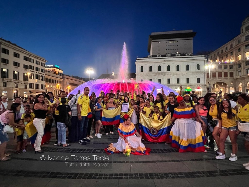 Colombianos en Liguria, conmemoraron los 214 años de Independencia de la República de Colombia.