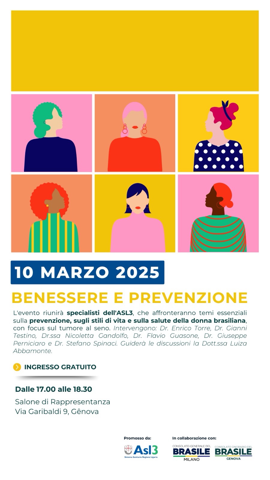 BENESSERE E PREVENZIONE: LA SALUTE DELLA DONNA BRASILIANA IN LIGURIA&nbsp;–&nbsp;10 MARZO 2025 – SALONE DI RAPPRESENTANZA,&nbsp;GENOVA