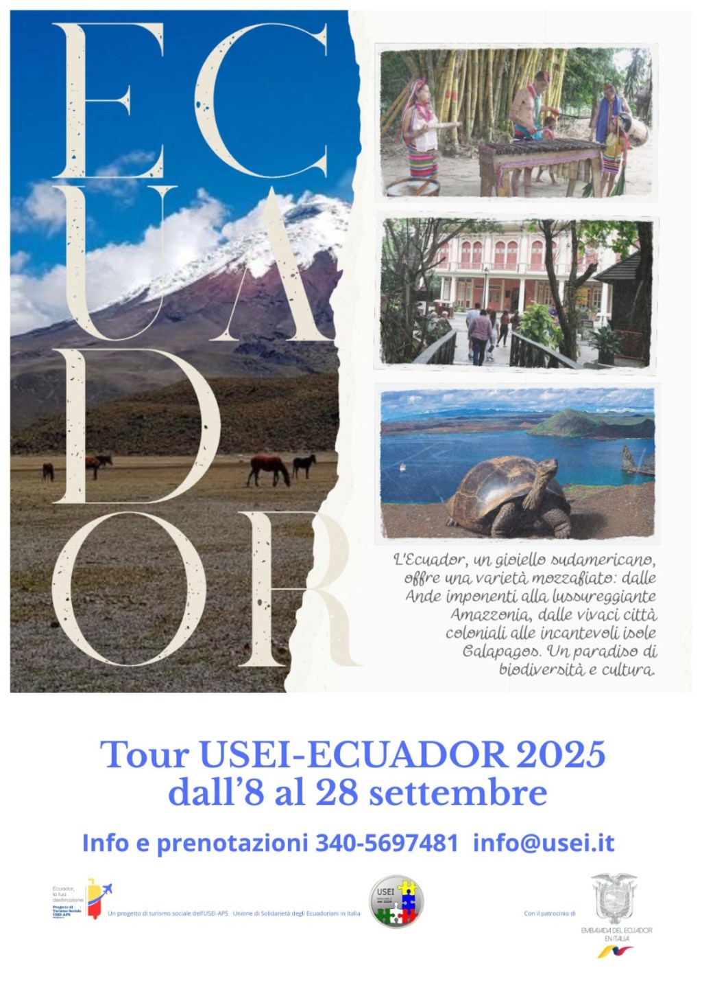 Savona dà il via al Tour USEI Ecuador 2025: presentazione ufficiale il 23&nbsp;luglio
