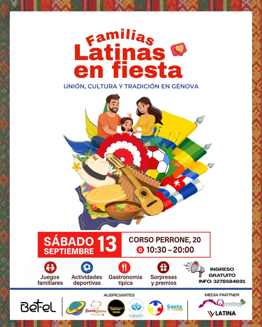 Una giornata di festa, cultura e fede con la Comunità Latino-americana: arriva “Familias Latinas en Fiesta”, l’evento  Bet-el a&nbsp;Genova