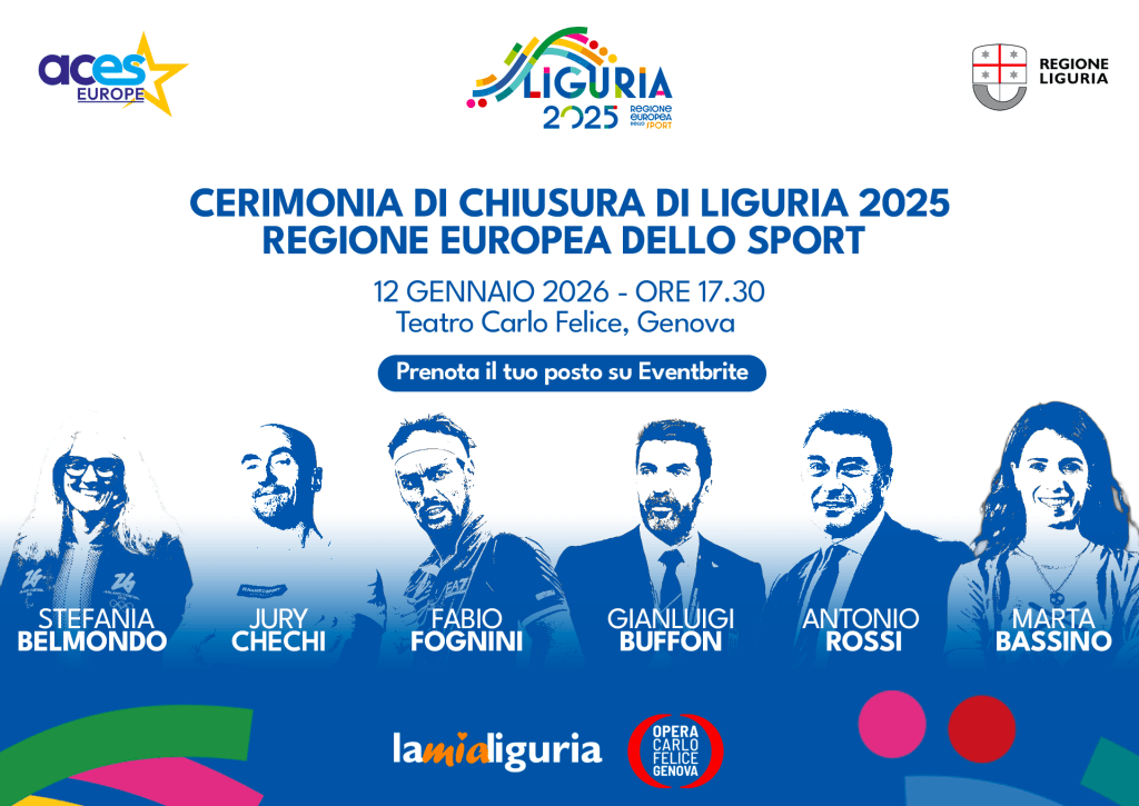 Teatro dei campioni: la cerimonia di chiusura di 2025 Liguria Regione Europea dello&nbsp;Sport
