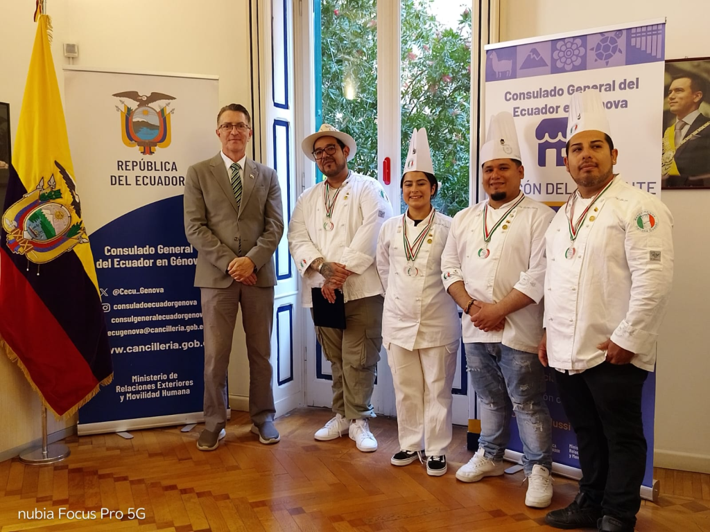 Genova.- Chef dei Carruggi: quattro giovani italoecuadoriani rappresentano la Liguria ai Campionati dell’Associazione Cuochi d’Italia e incontrano il Console&nbsp;dell’Ecuador